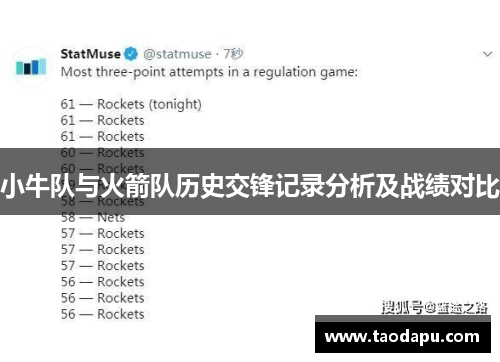 小牛队与火箭队历史交锋记录分析及战绩对比